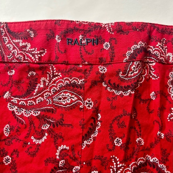 Ralph Lauren RLL Paisley Print Shorts Size 12 Red Black White Preppy Casual - Picture 3 of 5